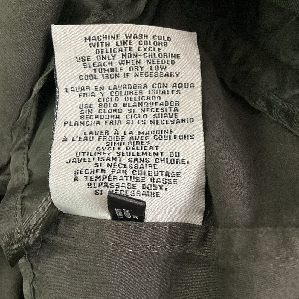 Olive Green Hooded Parka Jacket Military Style Coat Sz Med Levi's Y2K‎ 90's - Picture 8 of 12